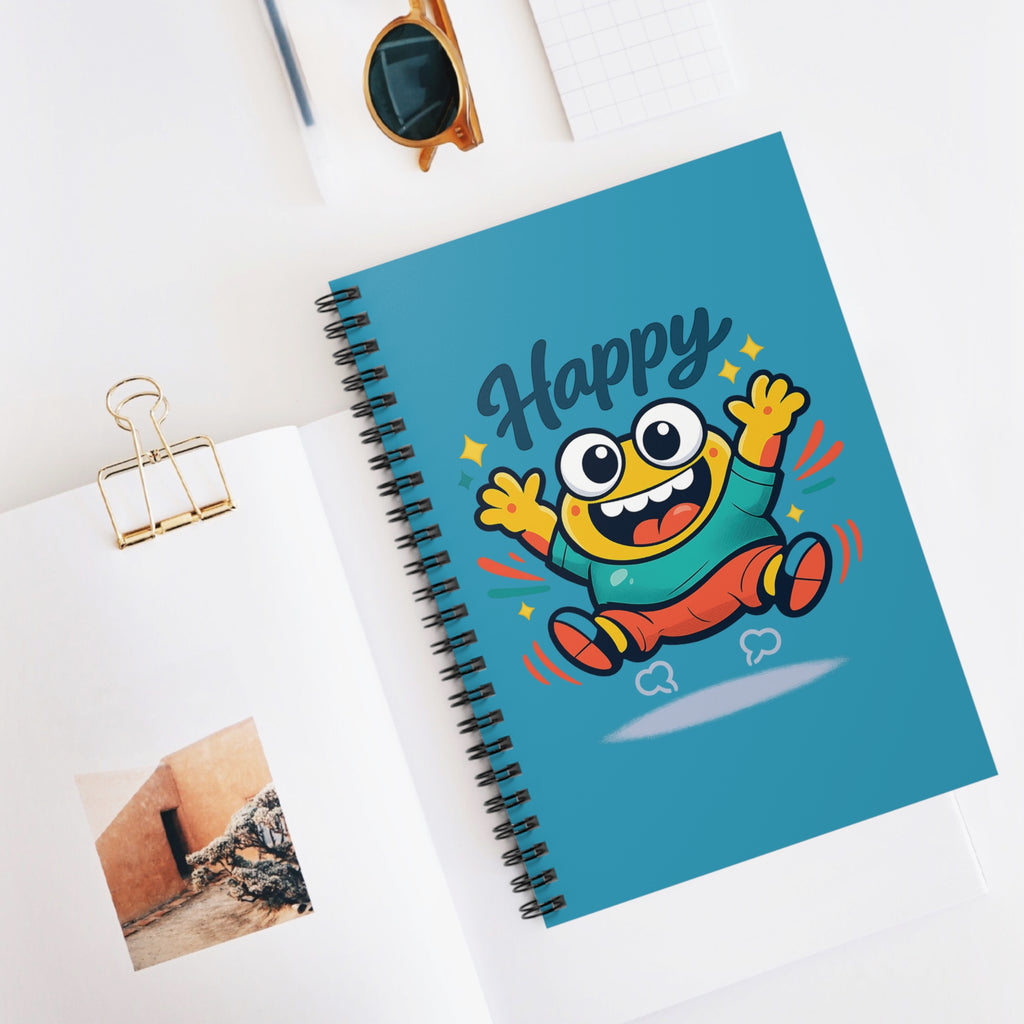 Happy Cartoon Monster Spiral Notebook – Ruled Journal