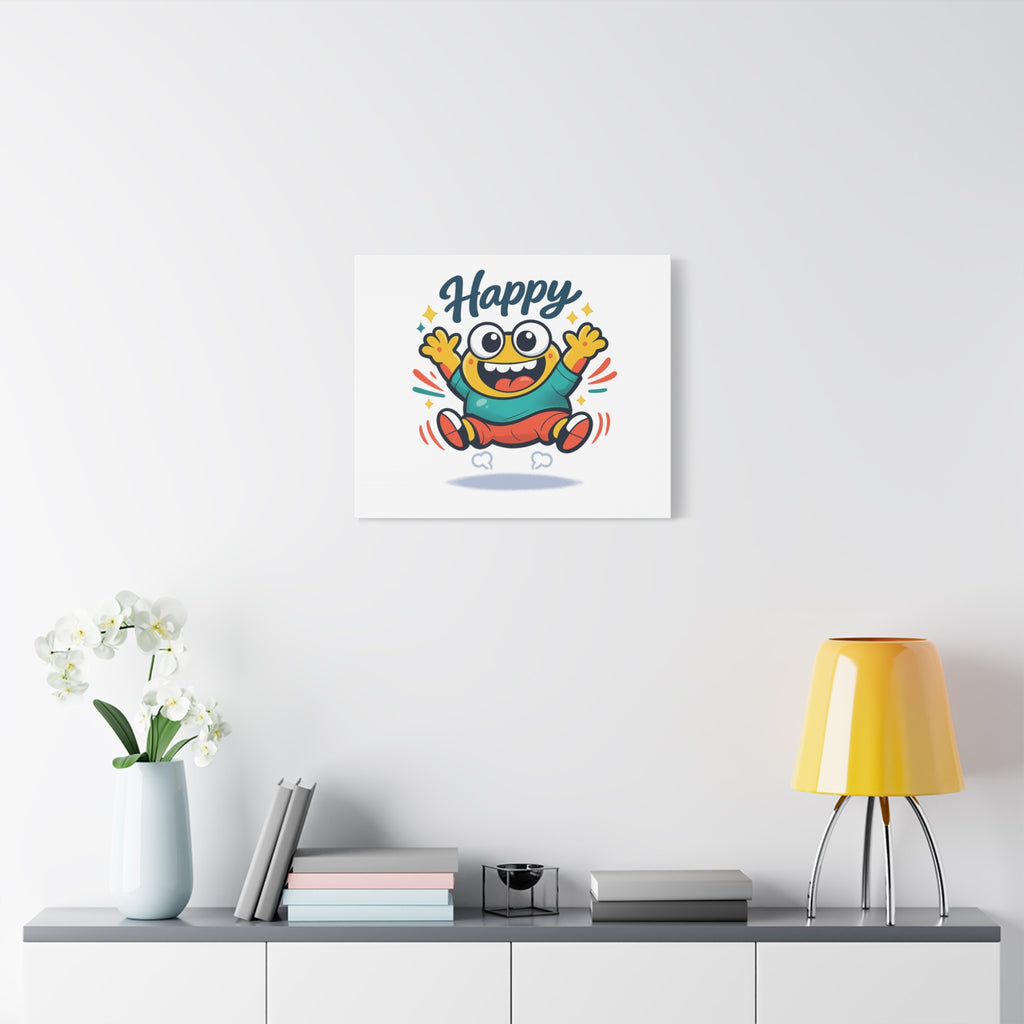 Happy Blob Cartoon Canvas | Bold Cartoon, Thick Outline, Kawaii Minimal