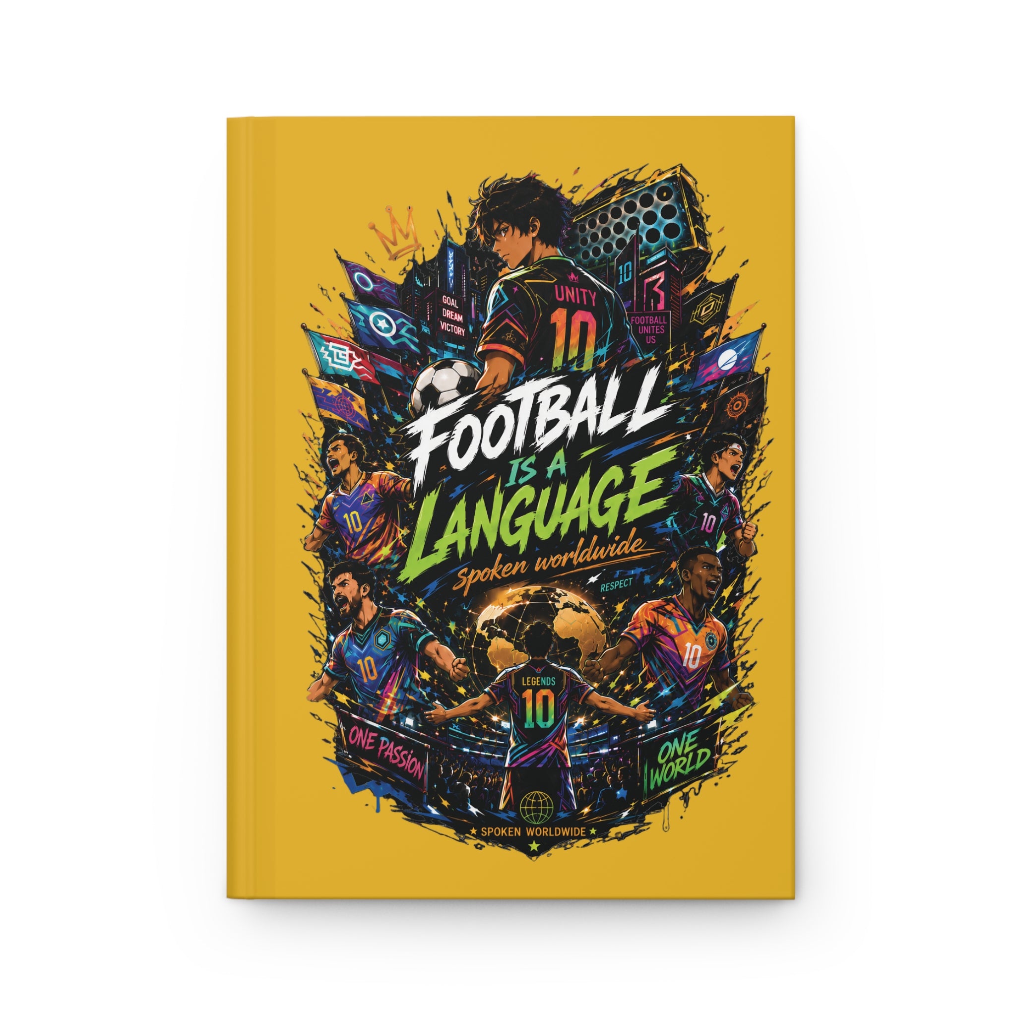 Football Is a Language Hardcover Journal — Personalized Soccer Number 10 Notebook
