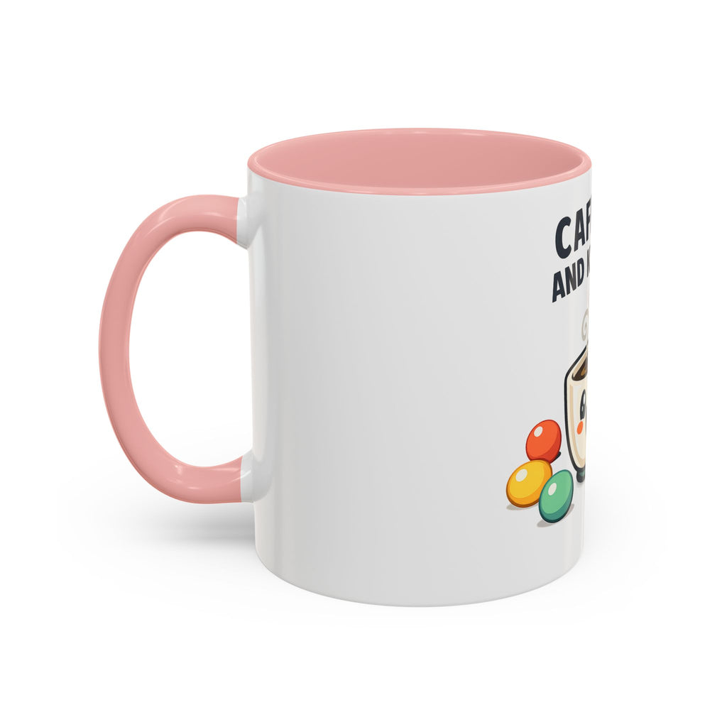 Caffeine and Kindness Coffee Mug — Cute Kawaii Tea Cup Accent Mug (11/15oz)