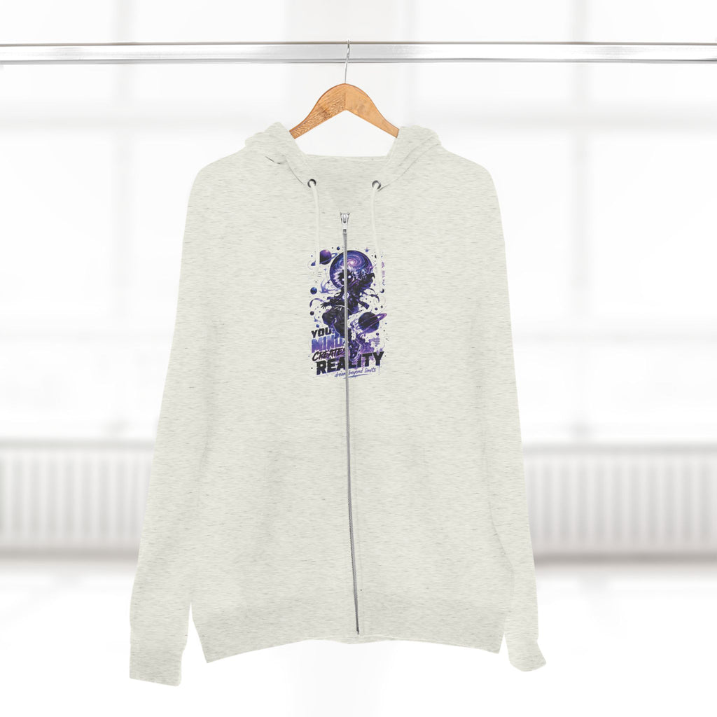 Dream Beyond Limits Zip Hoodie — Gothic Purple Graphic Zip-Up