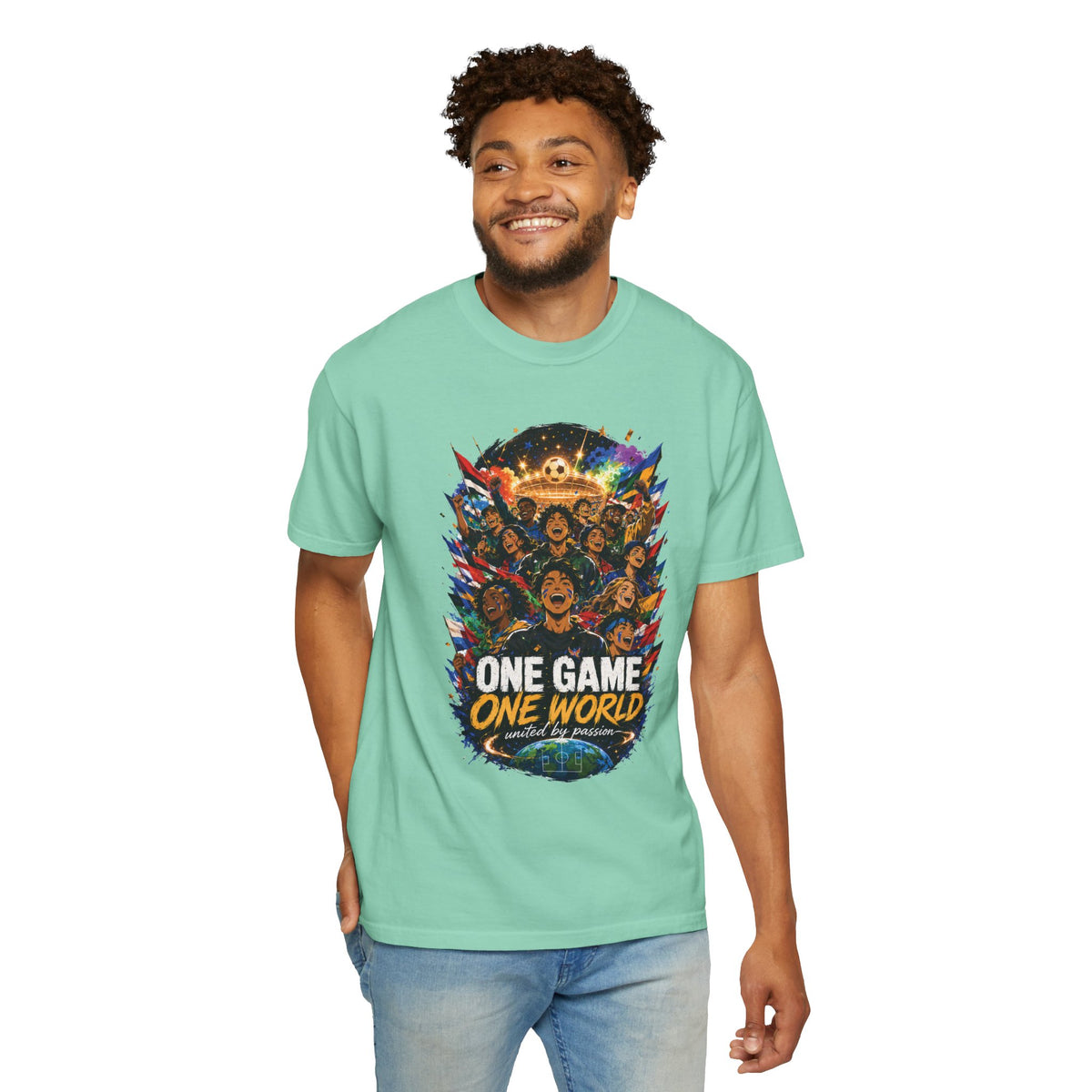 One Game One World Soccer T Shirt International Football Graphic Tee