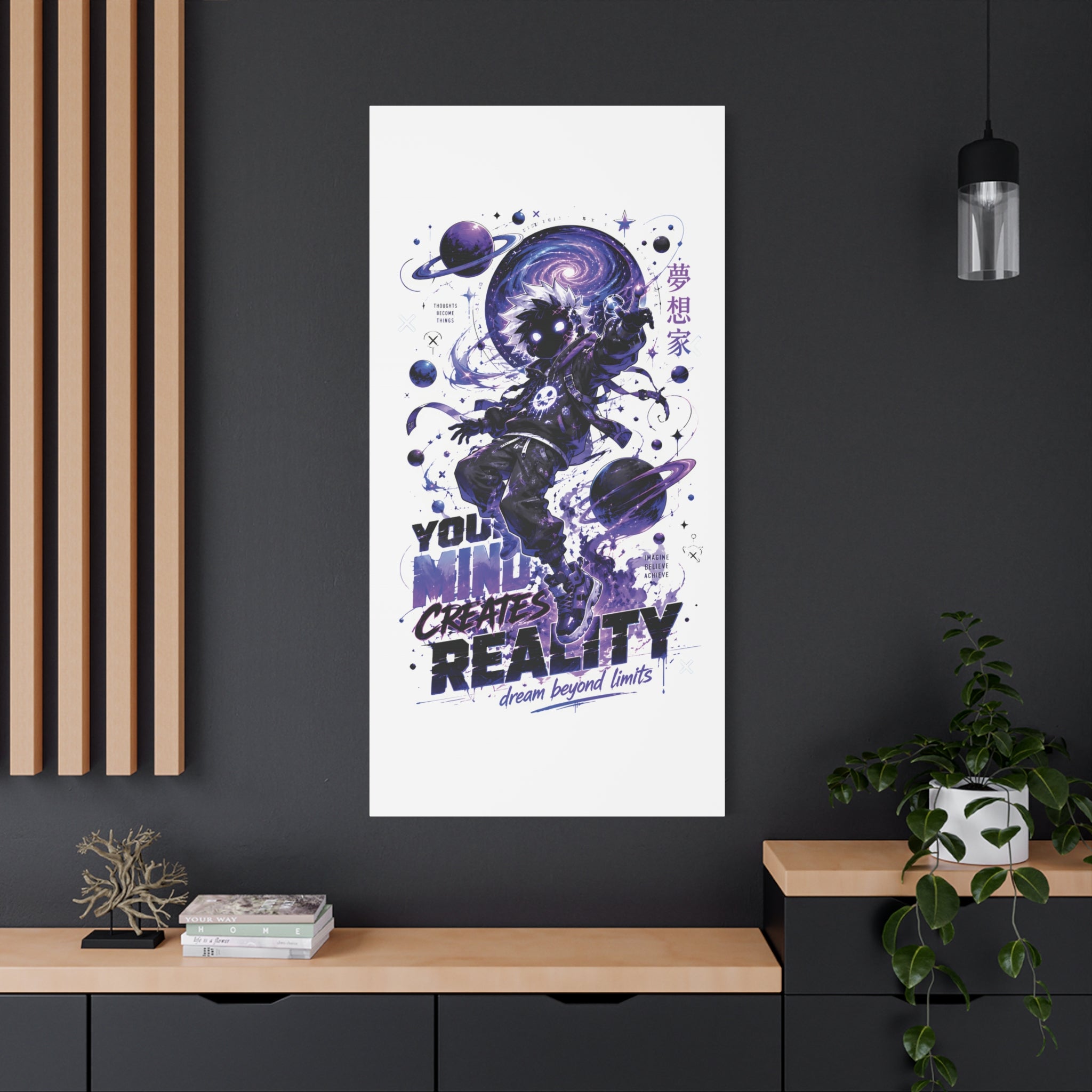 Space Astronaut Canvas Print — “You Mind Creates Reality” Inspirational Wall Art