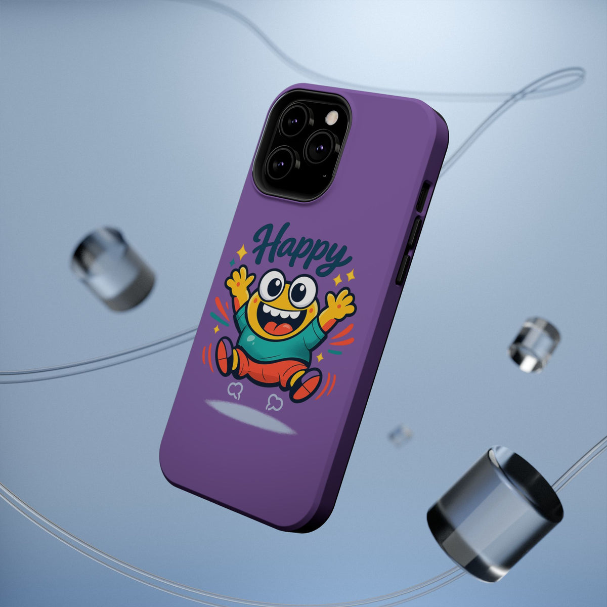 Happy Monster Magnetic Protective Phone Case Purple