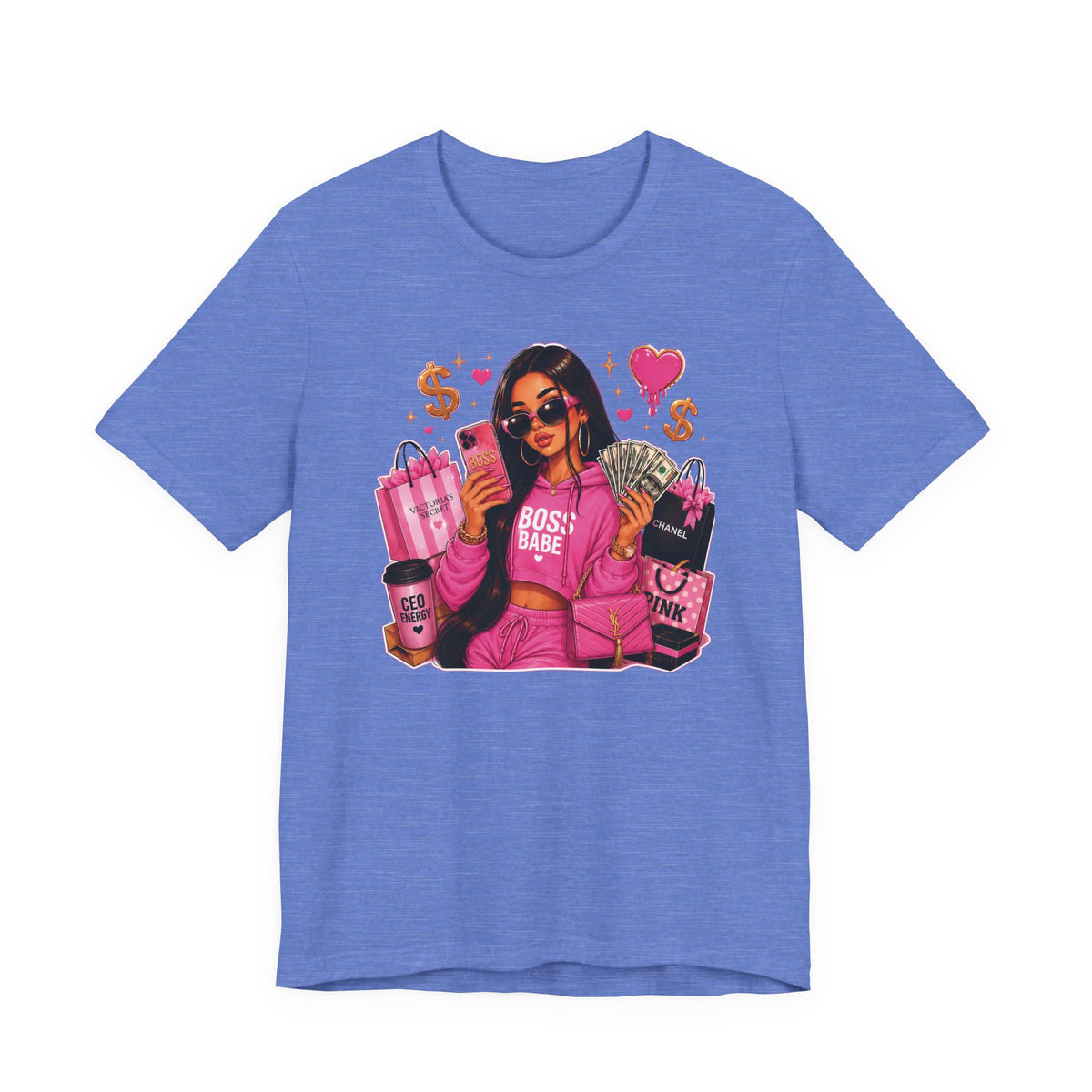 Boss Babe Pink Fashion T Shirt Glam Shopping Graphic Tee