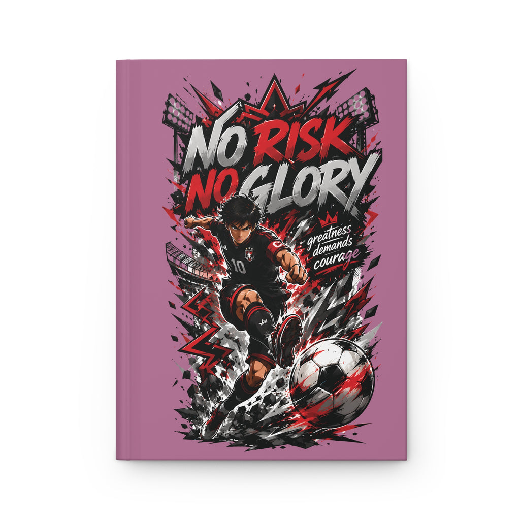 No Risk No Glory Soccer Journal — Personalized Hardcover Player Notebook