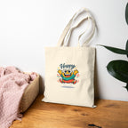 Happy Blob Face Tote Cute Kawaii Canvas Bag