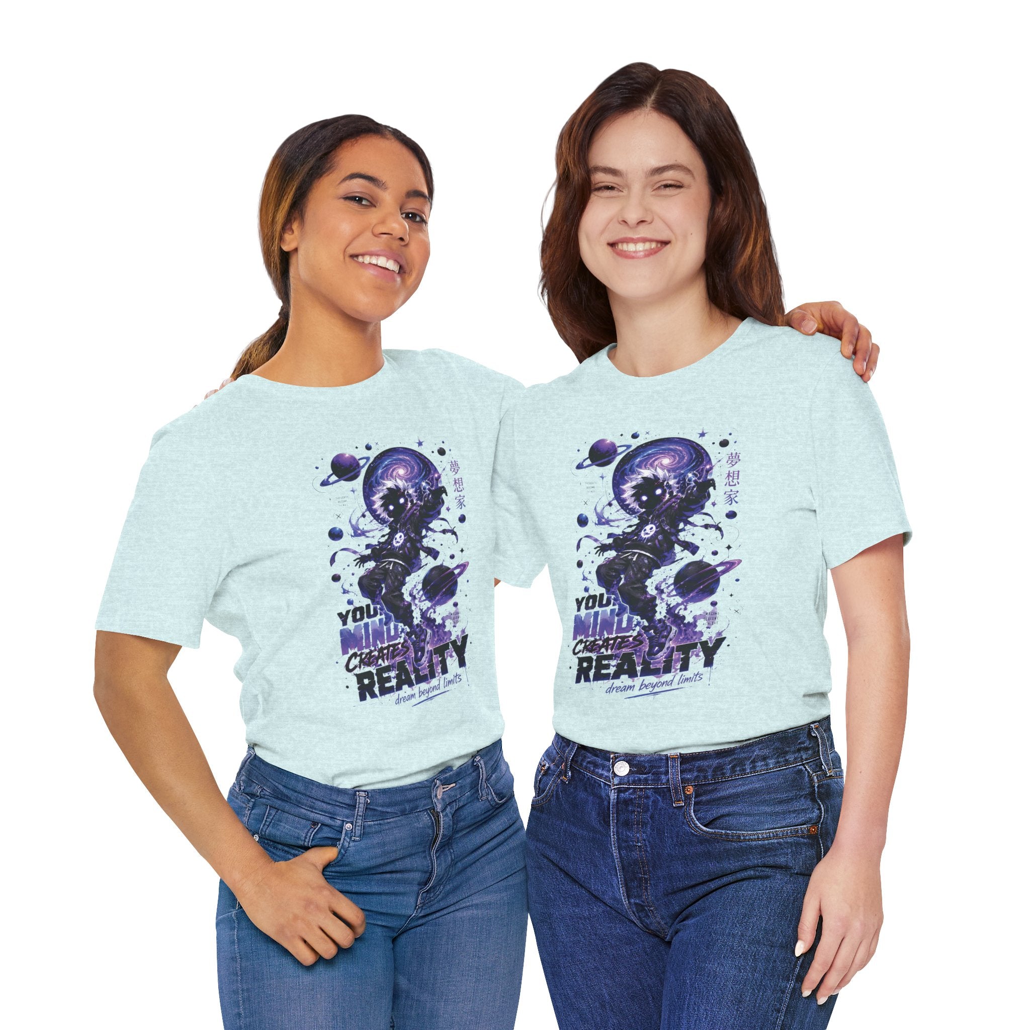 Astronaut Galaxy Tee — "Your Mind Creates Reality" Space Graphic T-Shirt