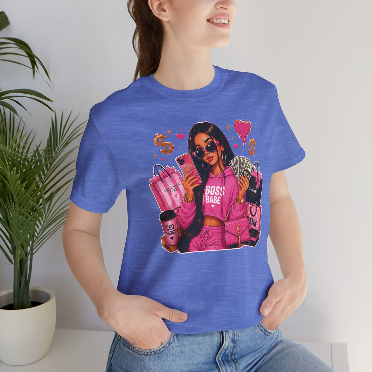 Boss Babe Pink Fashion T Shirt Glam Shopping Graphic Tee