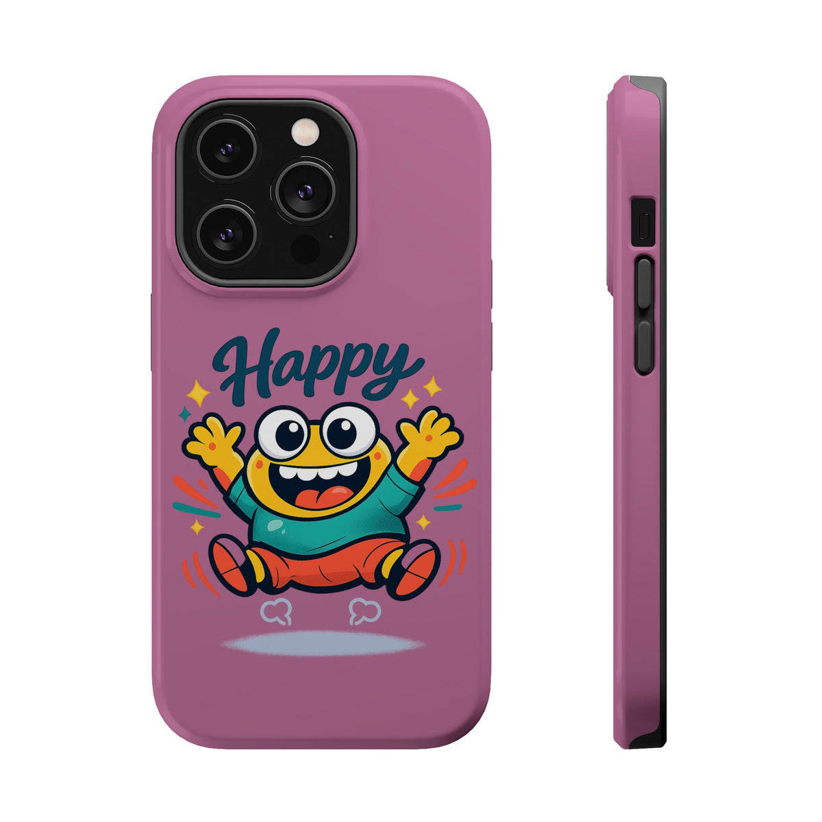 Happy Monster Magnetic Protective Phone Case Pink