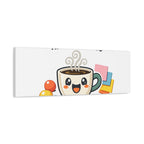 Caffeine and Kindness Canvas - Coffee-Themed Wall Art