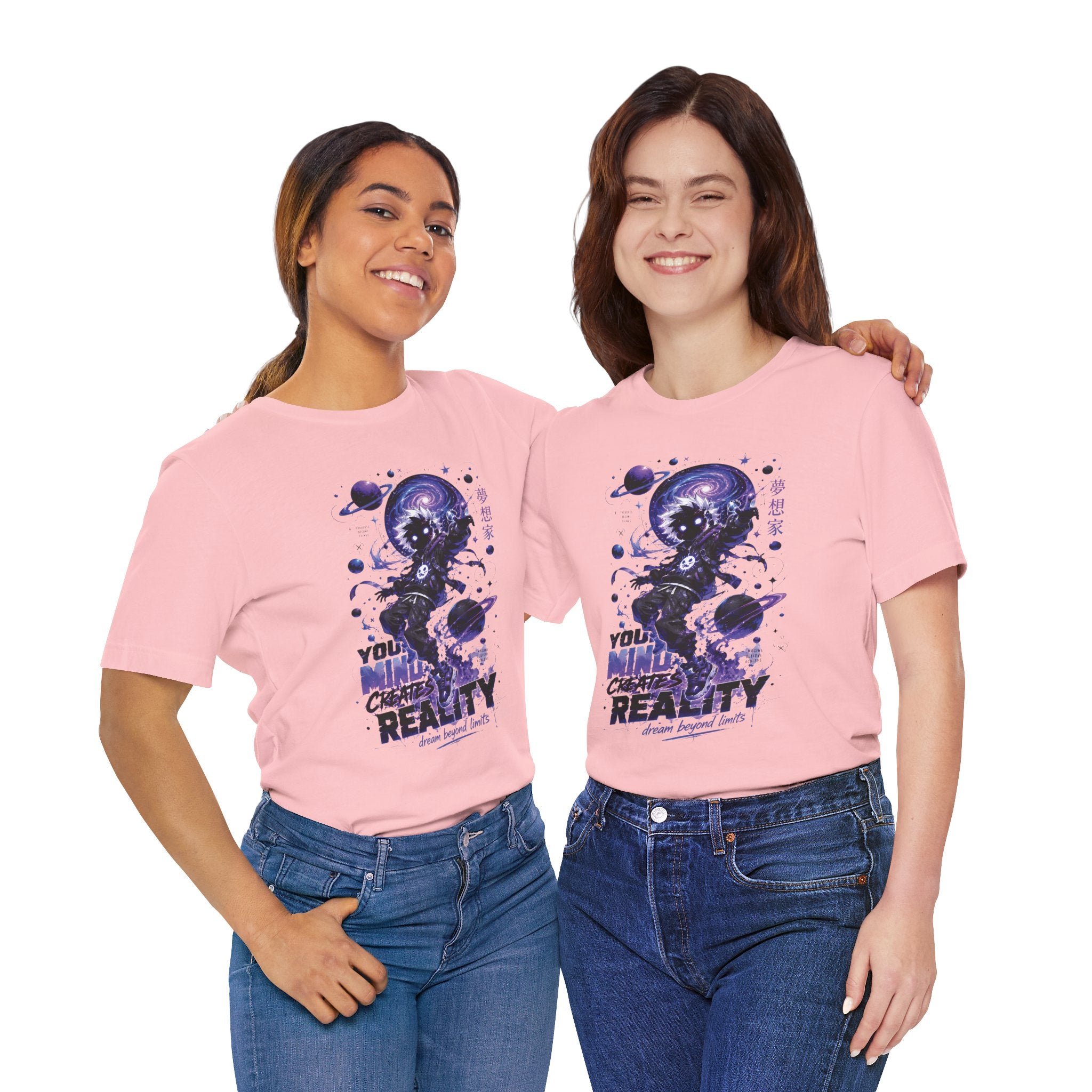 Astronaut Galaxy Tee — "Your Mind Creates Reality" Space Graphic T-Shirt