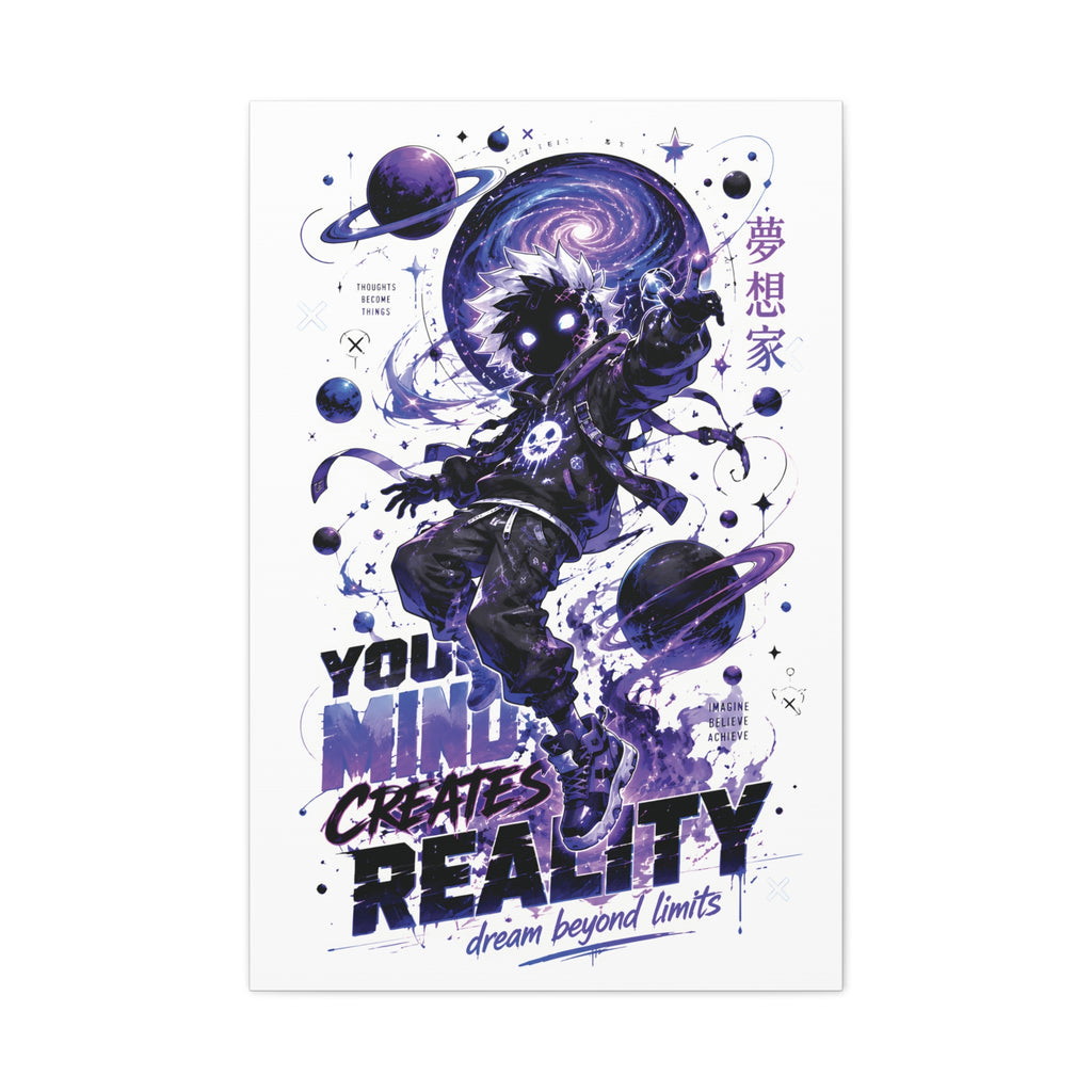 Space Astronaut Canvas Print — “You Mind Creates Reality” Inspirational Wall Art