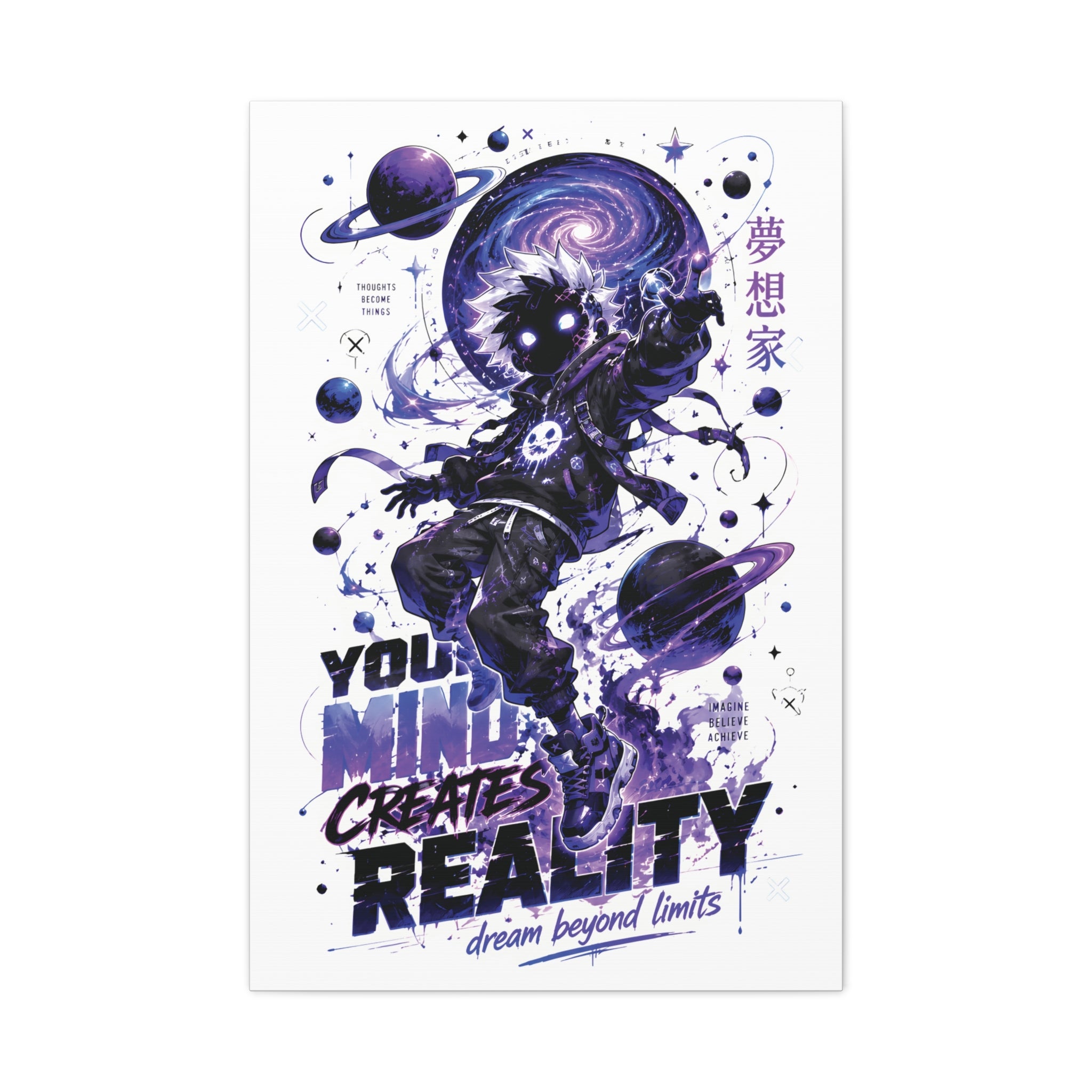 Space Astronaut Canvas Print — “You Mind Creates Reality” Inspirational Wall Art