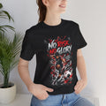No Risk No Glory Soccer T-Shirt — Dynamic Football Player Graphic Tee