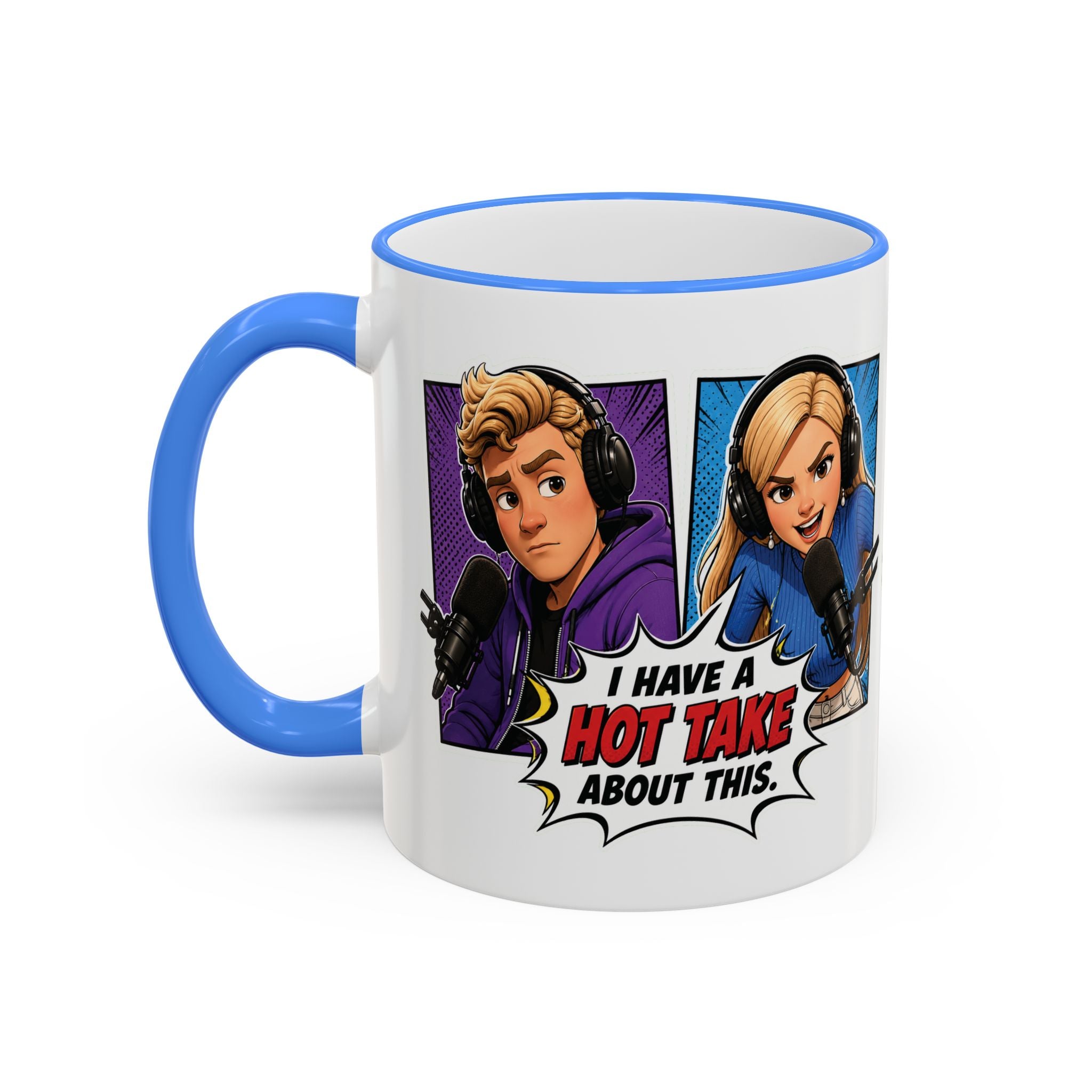 Jake And Emma Hot Take Accent Rim Mug – I Have A Hot Take About This Comic Coffee Cup (11oz/15oz)