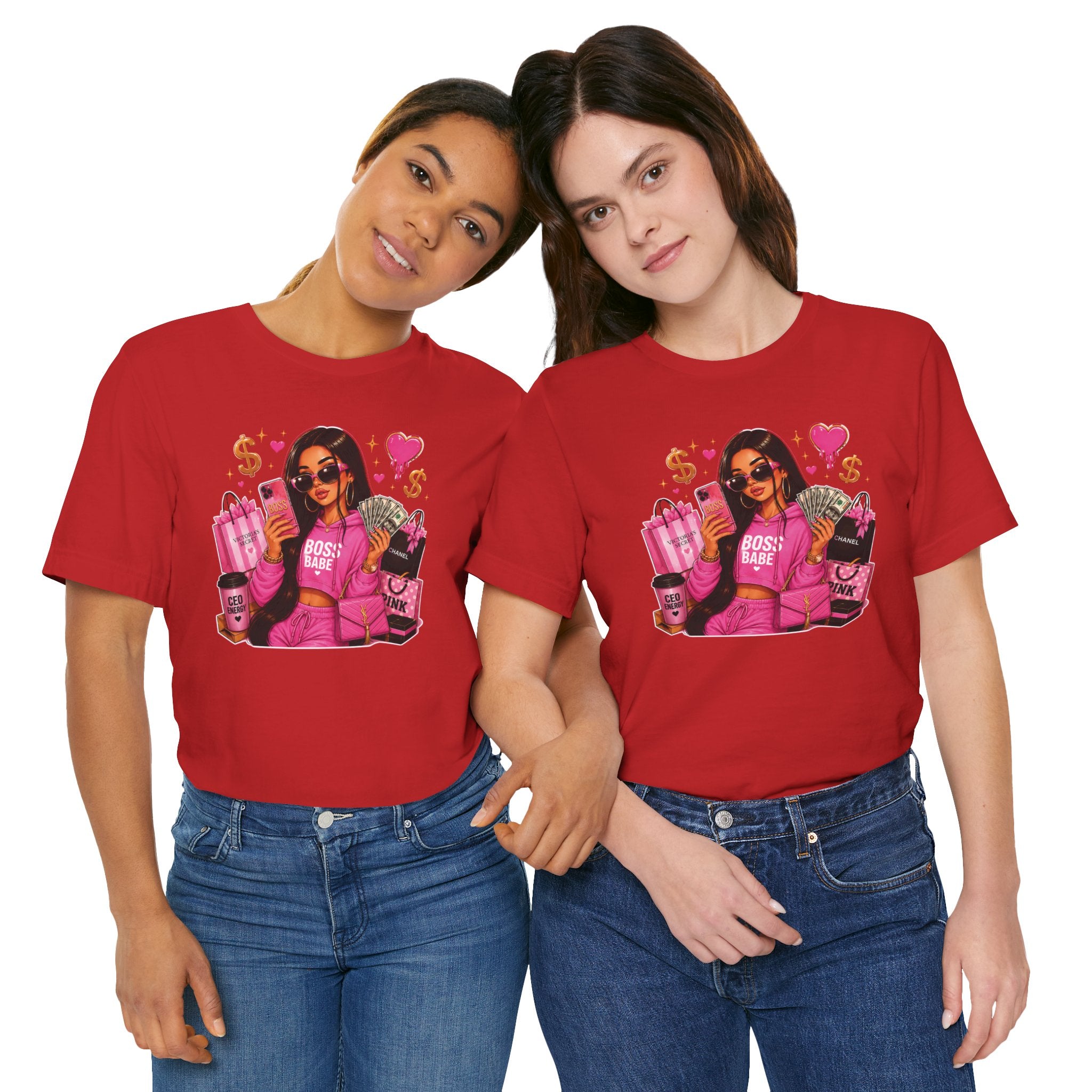 Boss Babe Pink Fashion Tee — Women’s Glam Money & Shopping Graphic Shirt