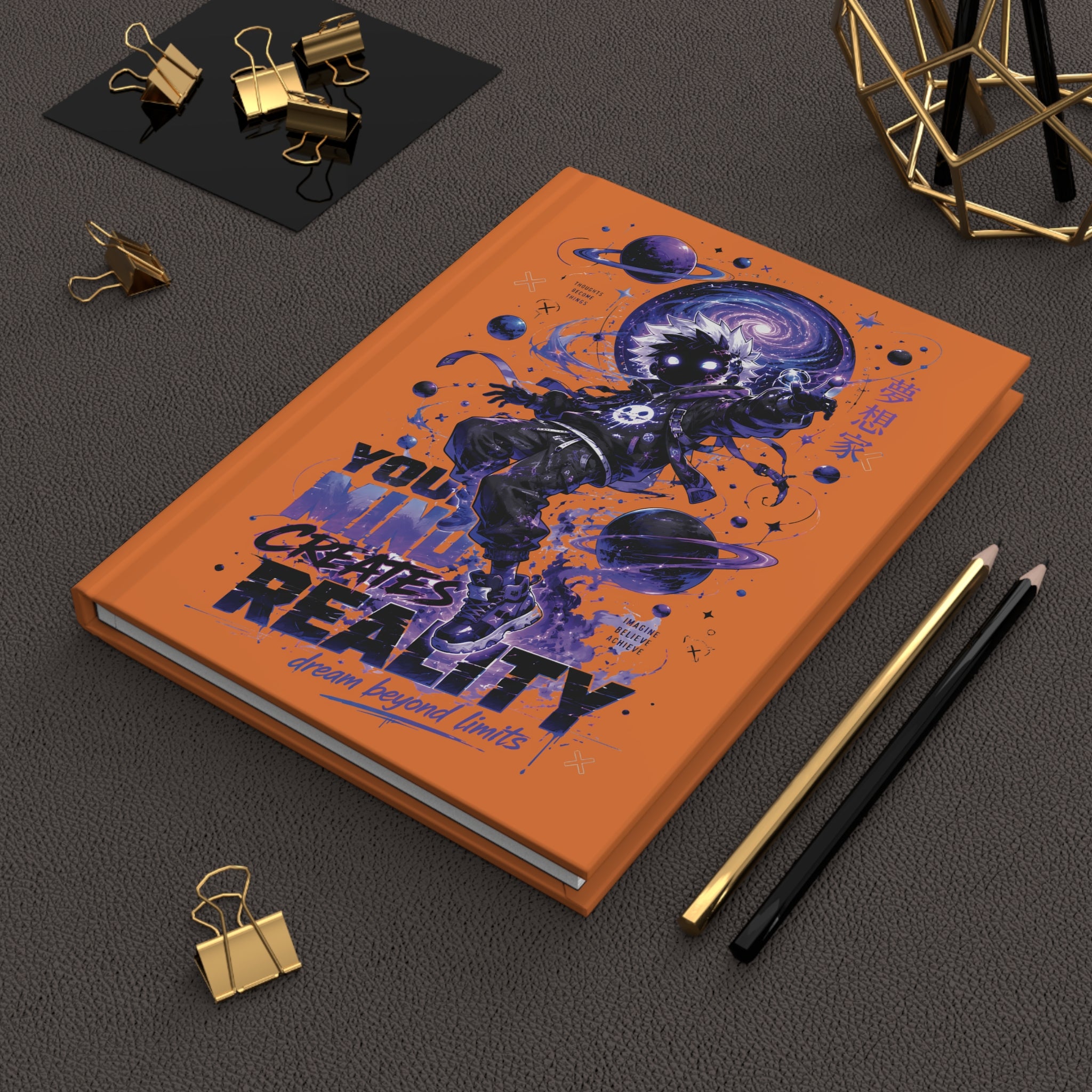 Dream Beyond Limits Hardcover Journal — "Your Mind Creates Reality" Space Astronaut Notebook