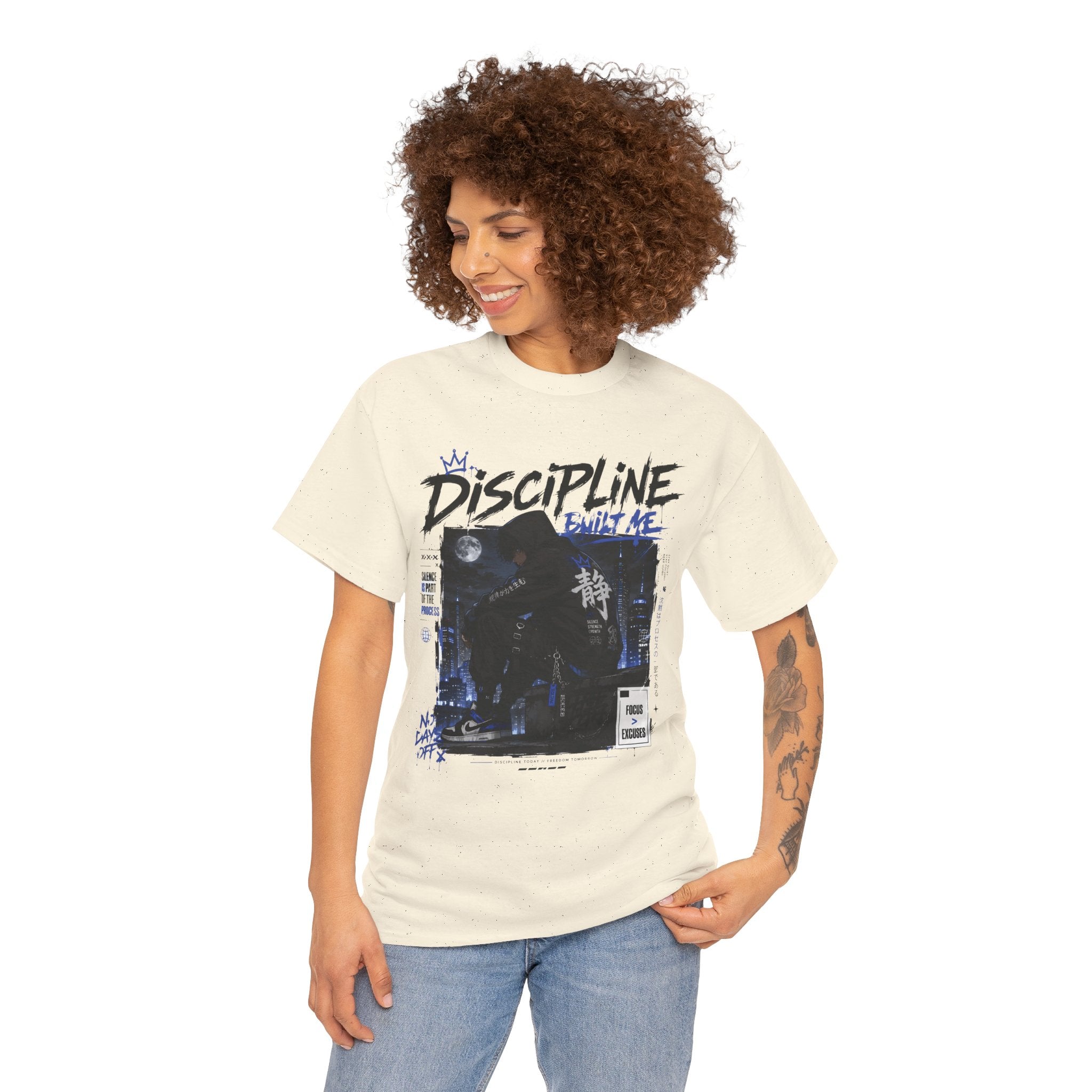 Discipline Anime Graphic Tee — Night Samurai Streetwear