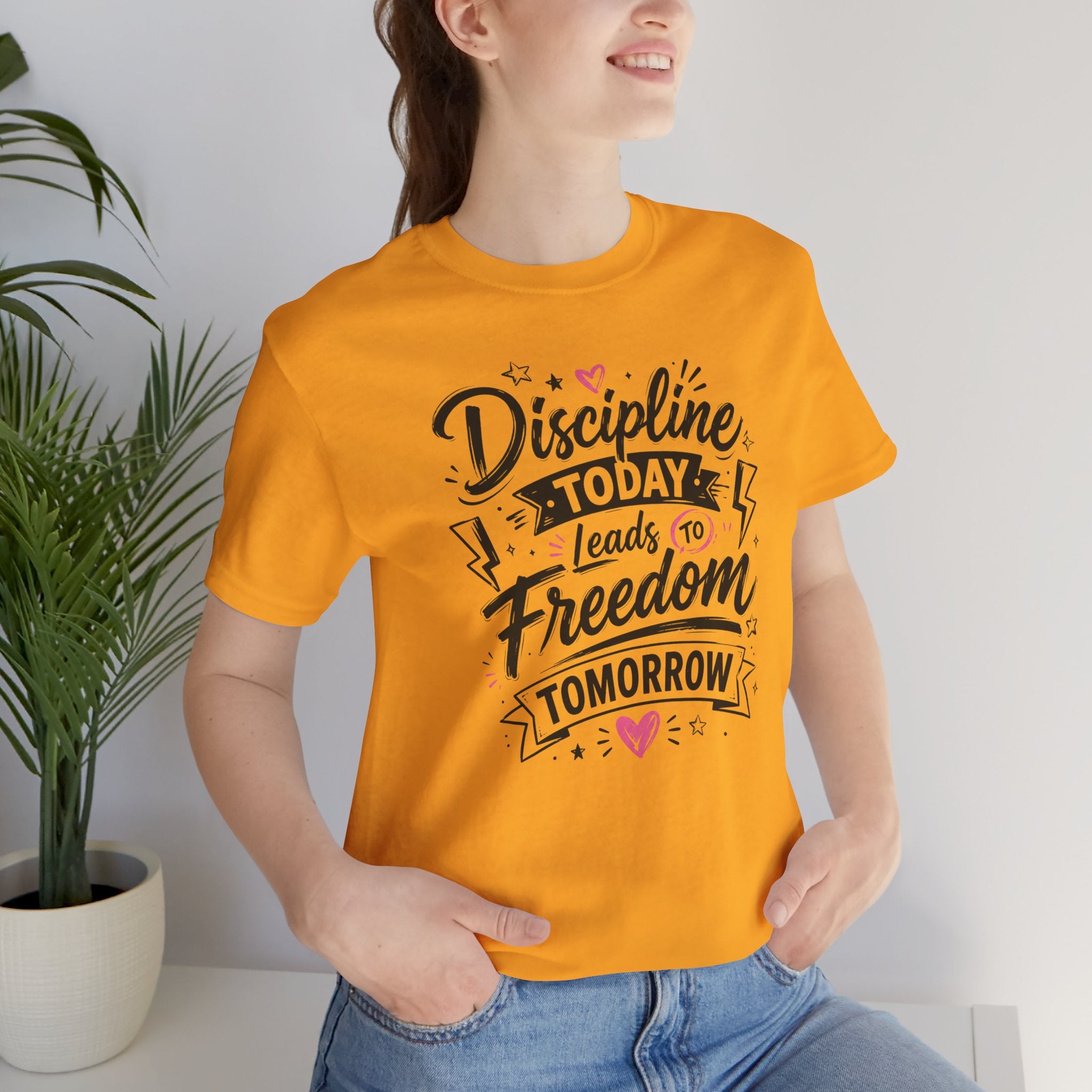 Discipline Today Leads to Freedom Tomorrow Tee — Motivational Fitness T-Shirt