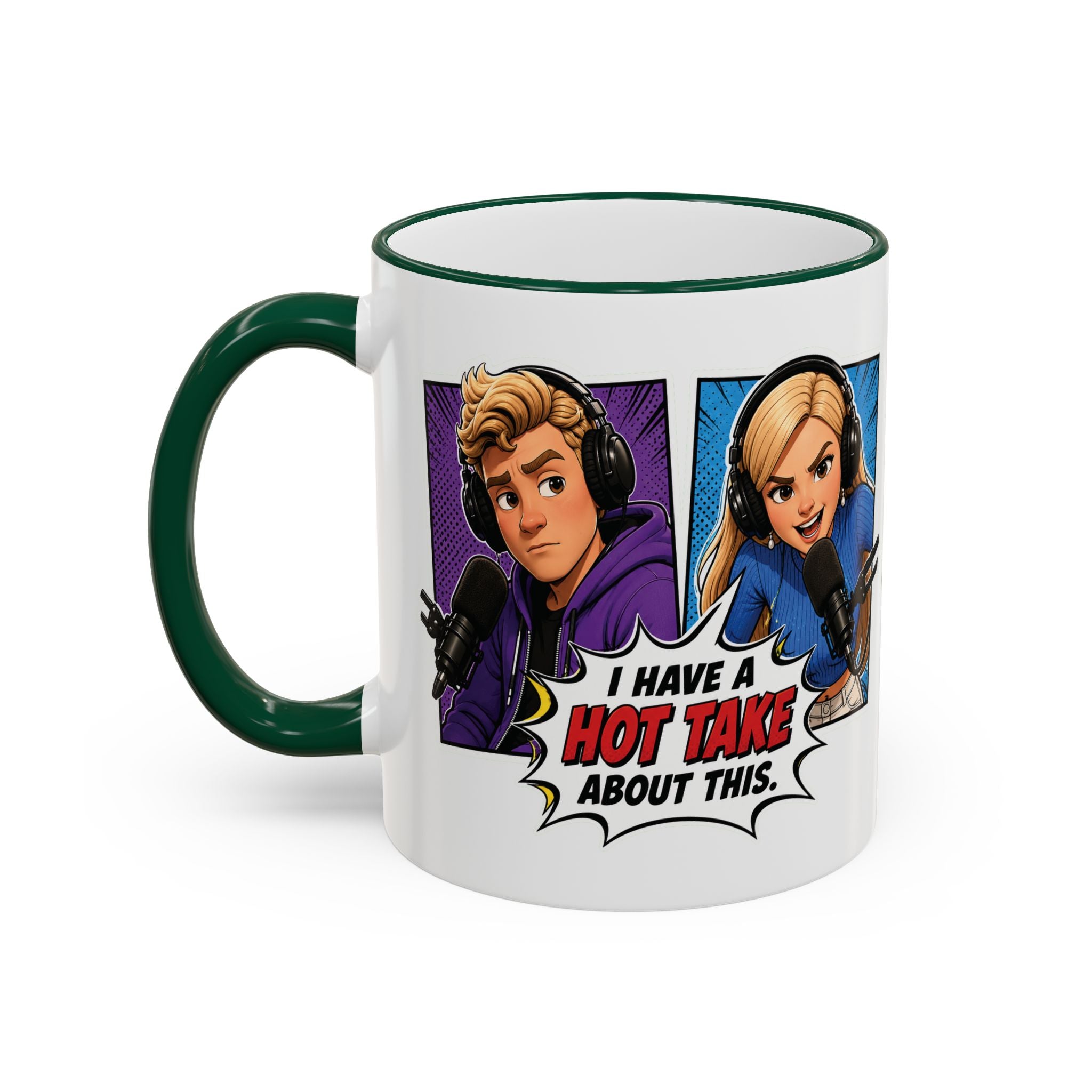 Jake And Emma Hot Take Accent Rim Mug – I Have A Hot Take About This Comic Coffee Cup (11oz/15oz)