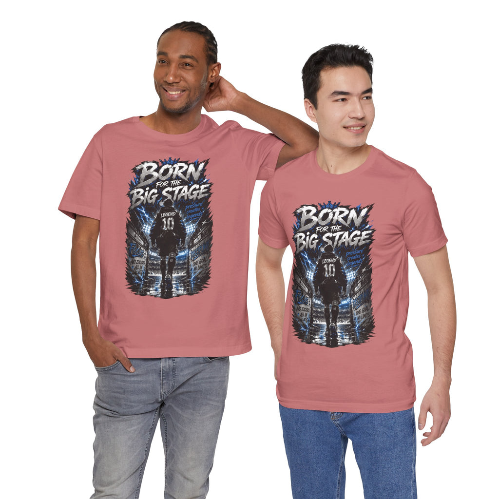 Soccer Player T‑Shirt — "Born for the Big Stage" Football Match Tee