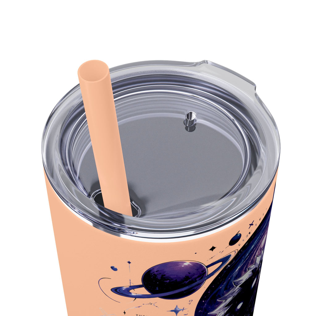 Galaxy Astronaut 20oz Skinny Tumbler with Straw – Cosmic Adventure Drink Cup