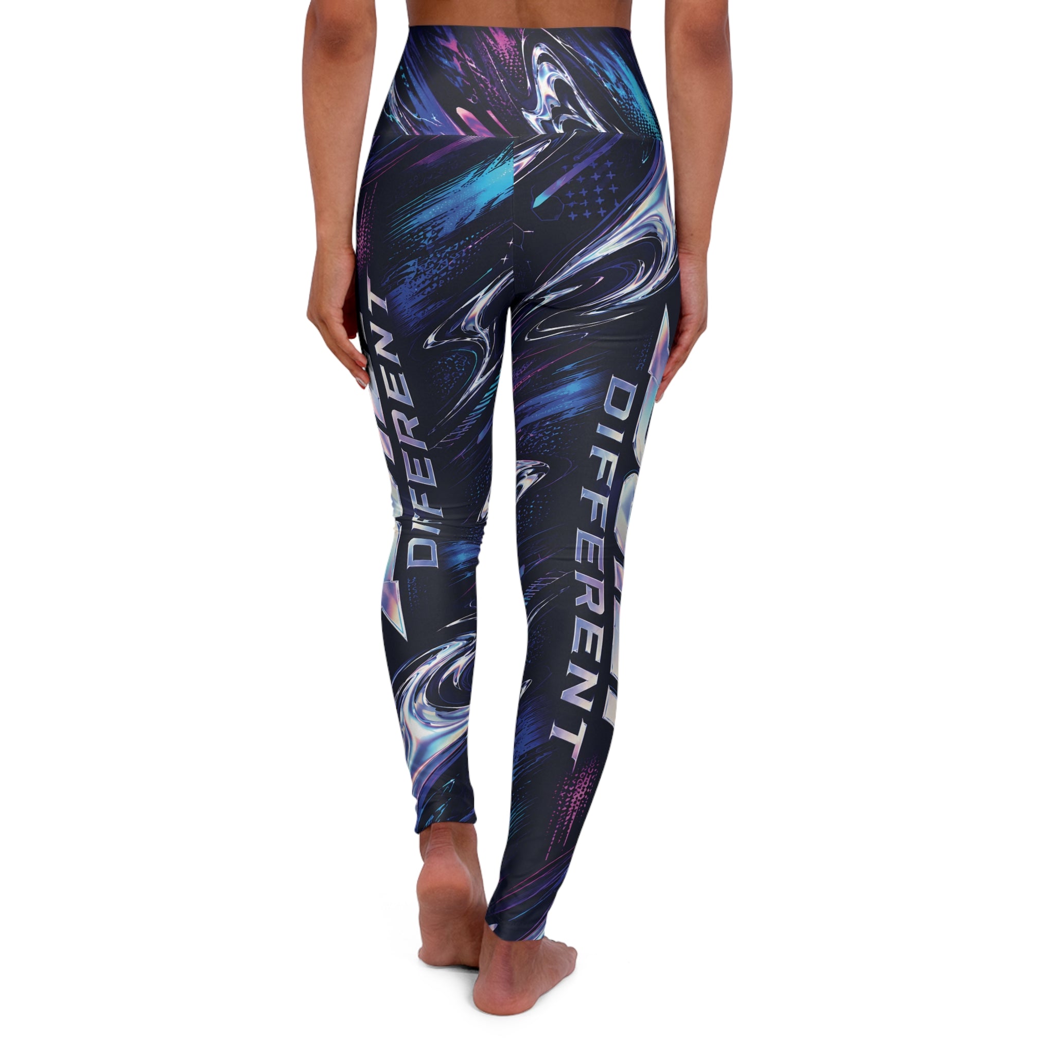 Built Different Neon Abstract High Waisted Yoga Leggings