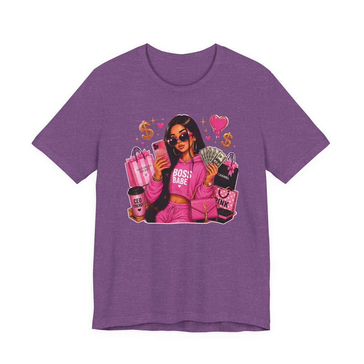 Boss Babe Pink Fashion T Shirt Glam Shopping Graphic Tee