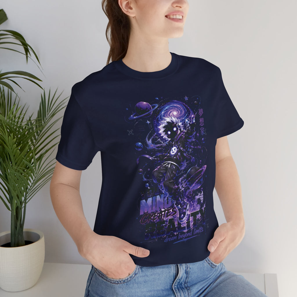 Astronaut Galaxy Tee — "Your Mind Creates Reality" Space Graphic T-Shirt
