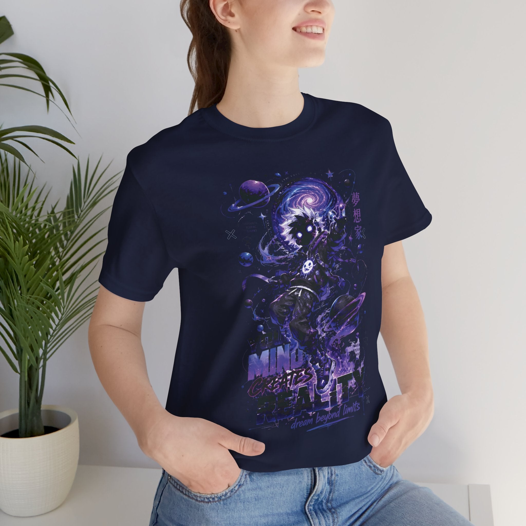 Astronaut Galaxy Tee — "Your Mind Creates Reality" Space Graphic T-Shirt