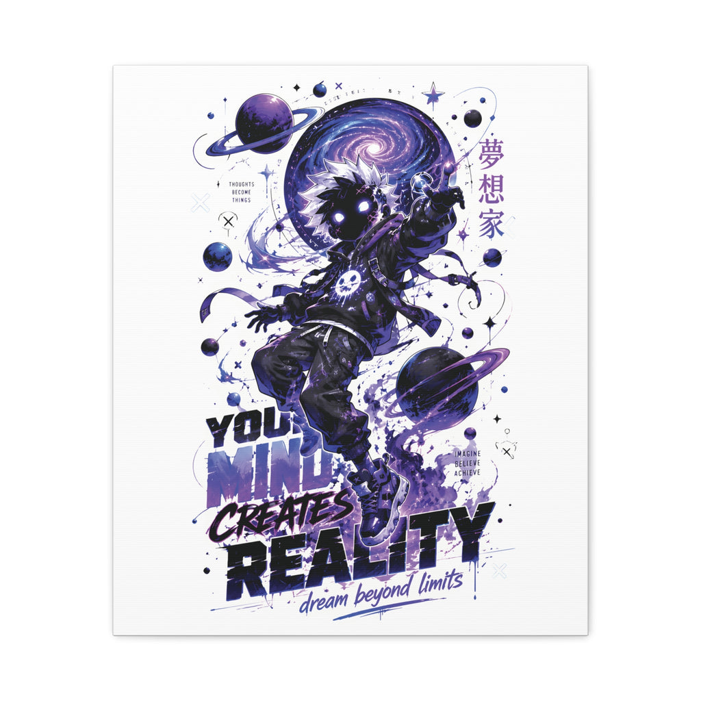 Space Astronaut Canvas Print — “You Mind Creates Reality” Inspirational Wall Art