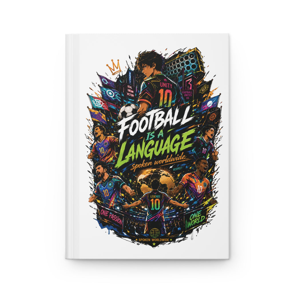 Journal — "Football Is a Language" Personalized Hardcover Notebook (Custom Name & Number)