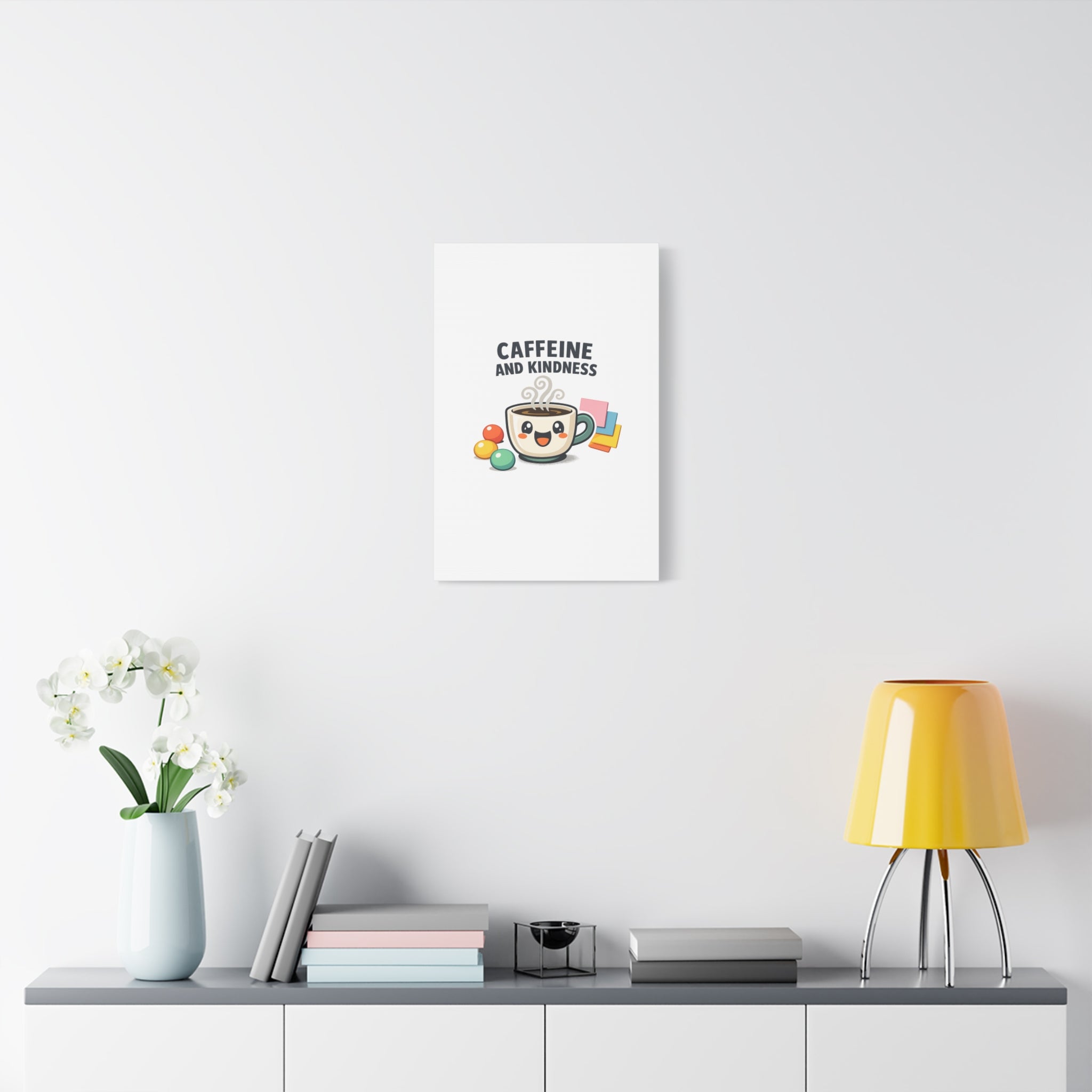 Caffeine and Kindness Canvas | Office Humor, Coffee Fuel Wall Art