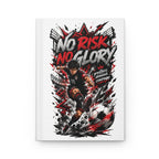 No Risk No Glory Soccer Journal — Personalized Hardcover Notebook (Number 10)