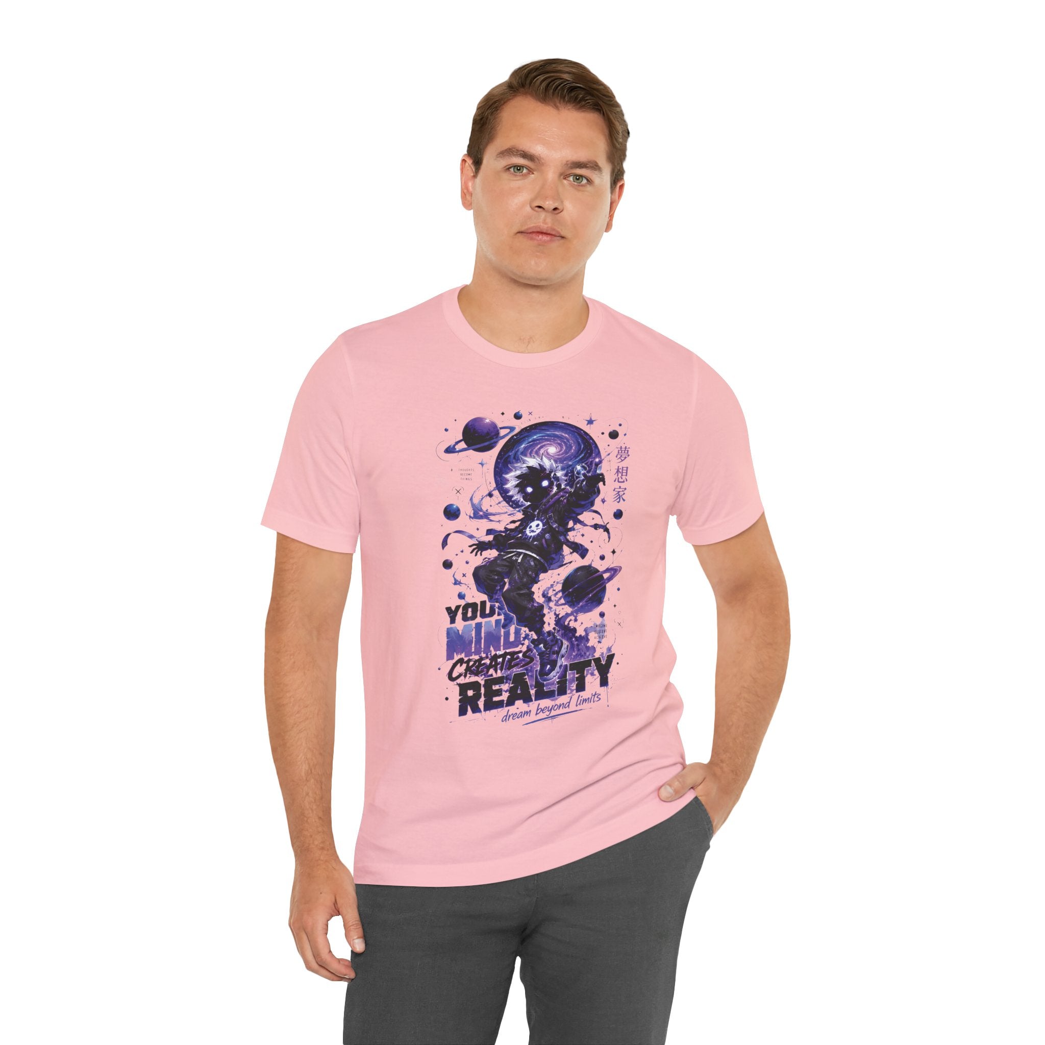 Astronaut Galaxy Tee — "Your Mind Creates Reality" Space Graphic T-Shirt