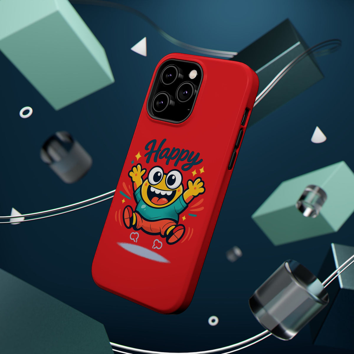 Happy Monster Magnetic Protective Phone Case Red