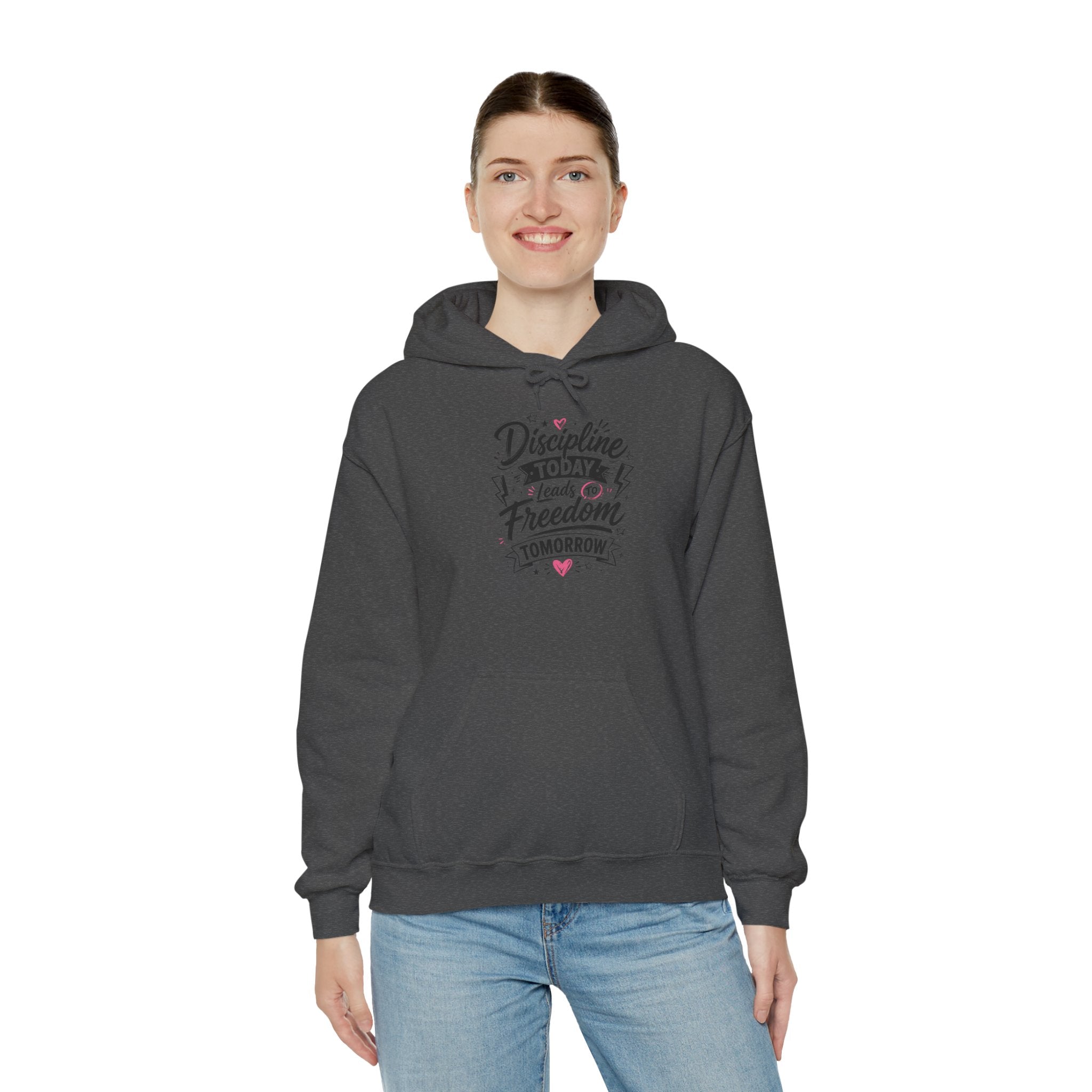 Hoodie — "Discipline Today Leads to Freedom Tomorrow" Motivational Pullover
