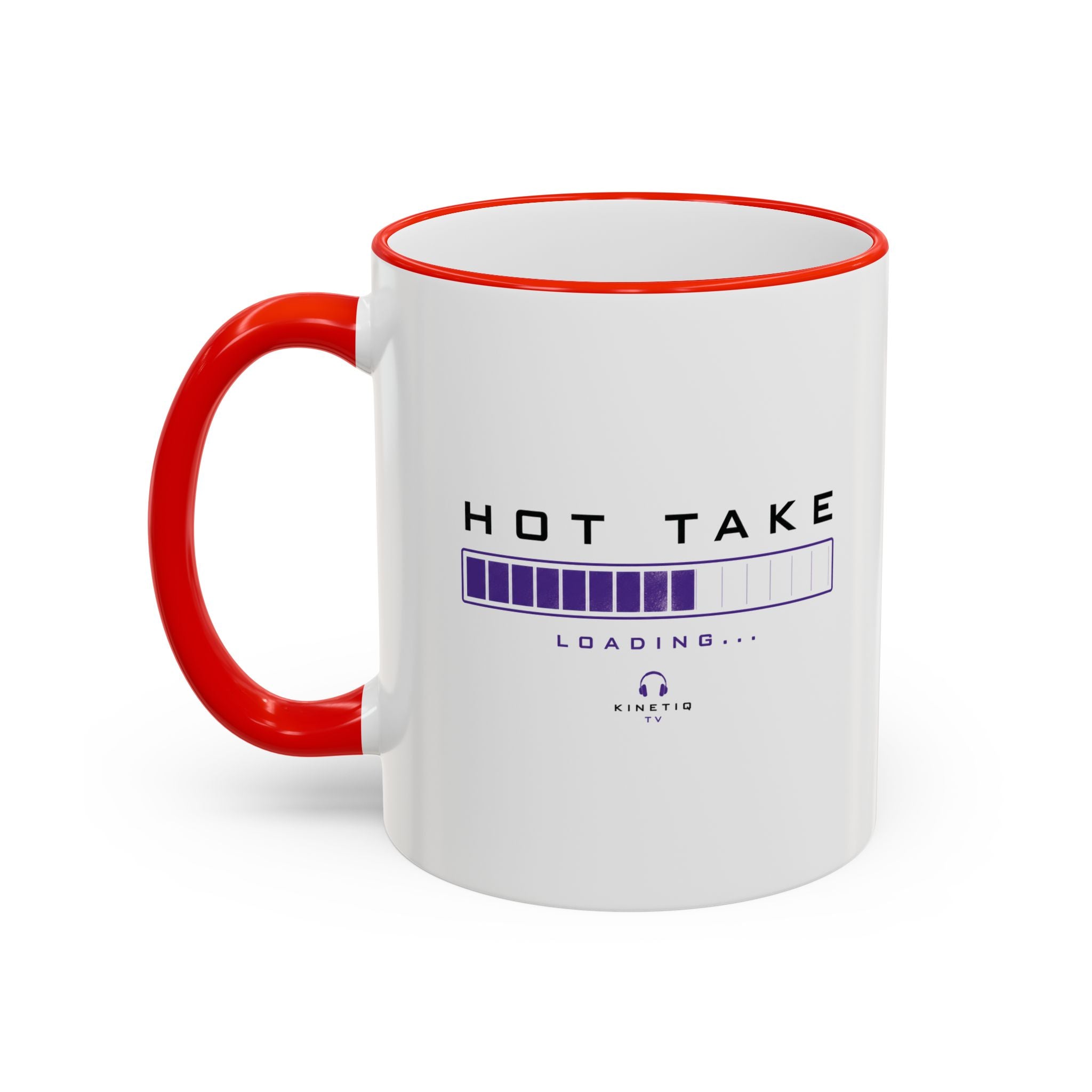 Hot Take Loading Mug — Funny Progress Bar Accent Rim & Handle Tea Coffee Cup