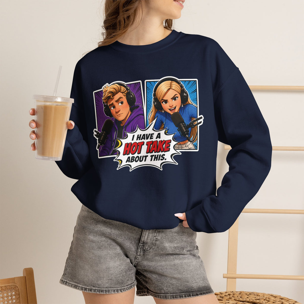 Hot Take Central I Have a Hot Take About This Pop Art Crewneck Sweatshirt