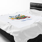 Happy Mood Face Velveteen Blanket - Cute Cartoon Throw