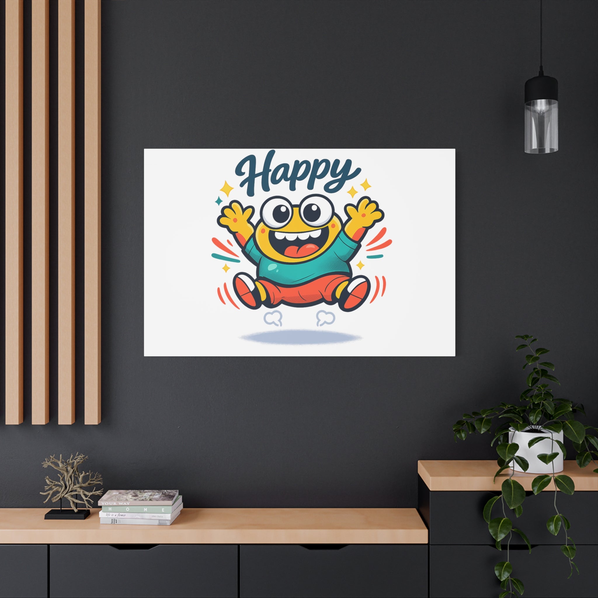 Happy Blob Cartoon Canvas | Bold Cartoon, Thick Outline, Kawaii Minimal