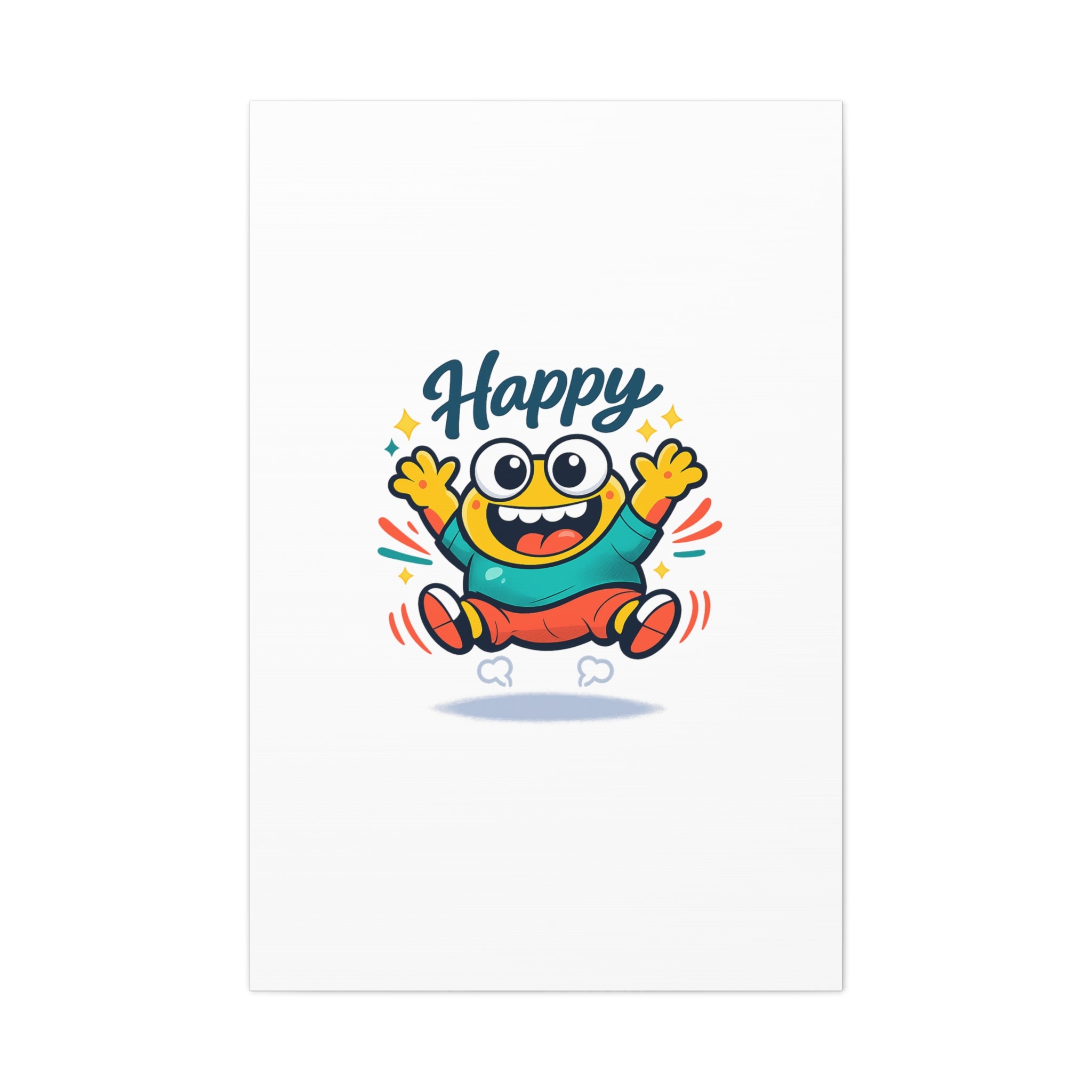 Happy Blob Cartoon Canvas | Bold Cartoon, Thick Outline, Kawaii Minimal