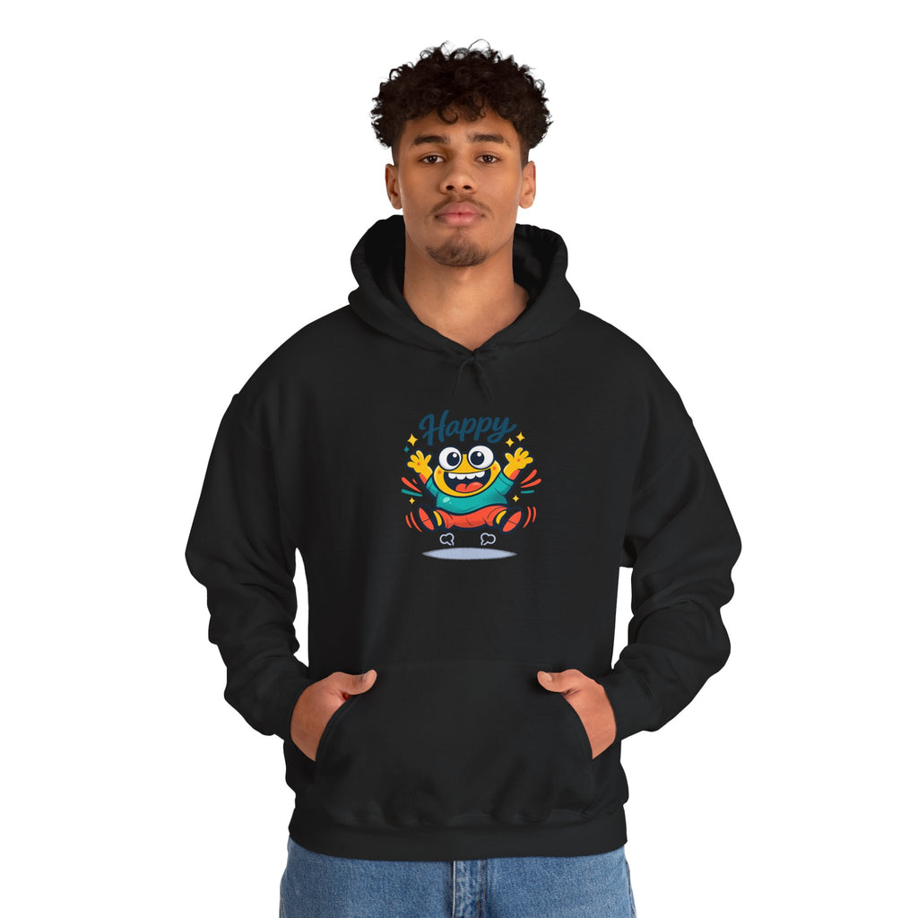 Happy Blob Cartoon Hoodie – Minimal Smiley Graphic Pullover
