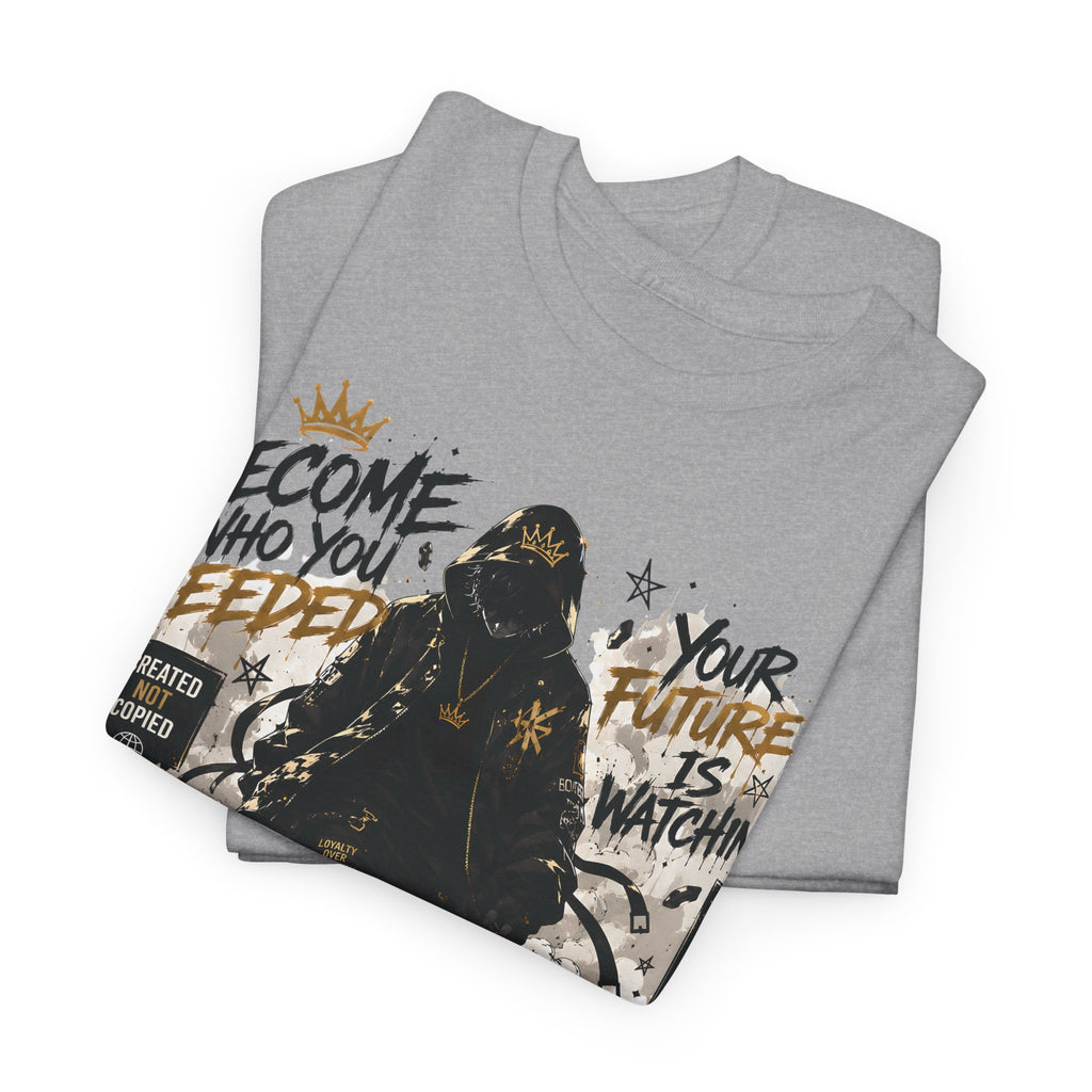 Motivational Soldier Graphic Tee – "Become Who You Need" Inspirational Military Design