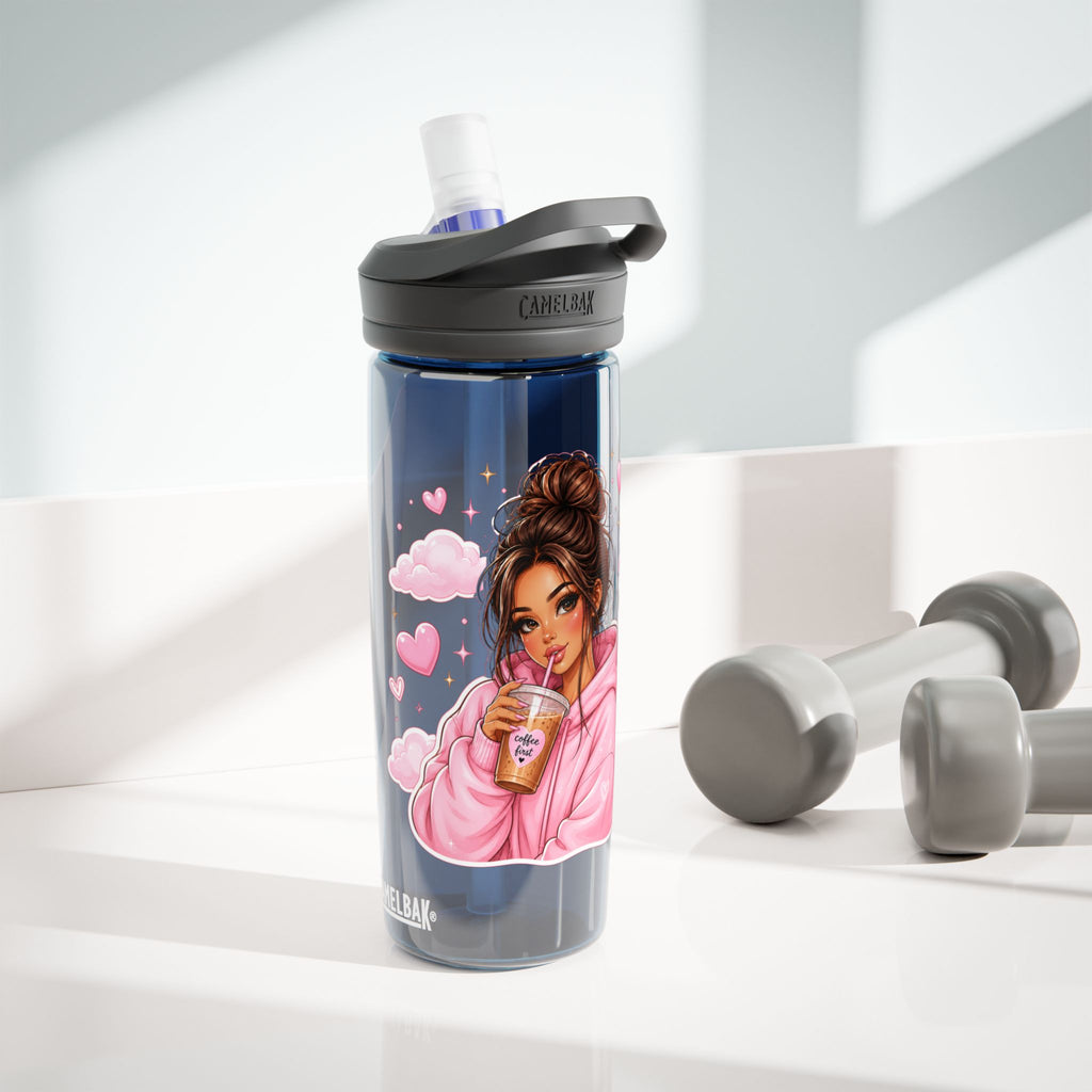 Cute Girl Sipping Boba Water Bottle — CamelBak Eddy 20/25oz