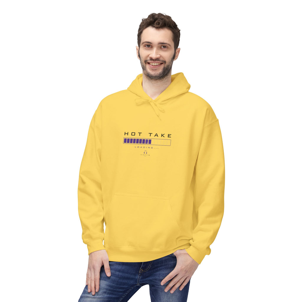 HOT TAKE Loading Hoodie — Minimalist Graphic Pullover