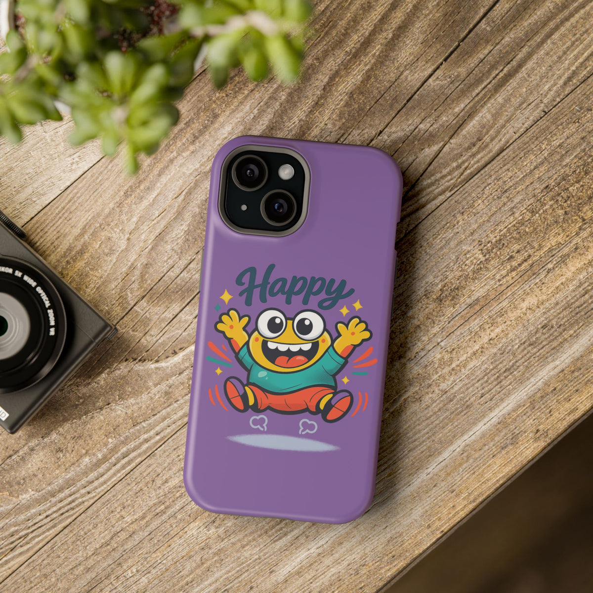 Happy Monster Magnetic Protective Phone Case Purple
