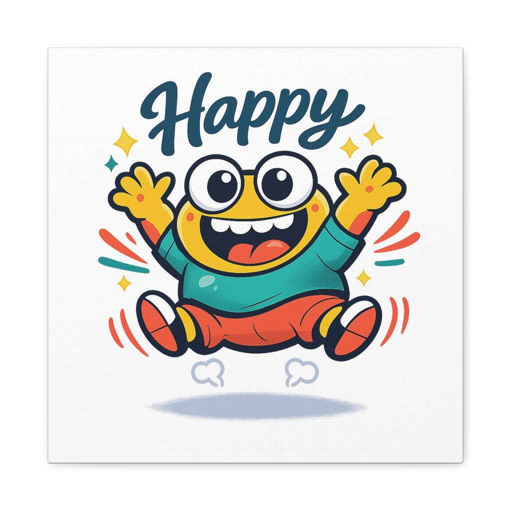 Happy Blob Cartoon Canvas | Bold Cartoon, Thick Outline, Kawaii Minimal