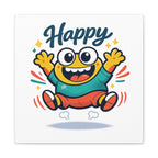 Happy Blob Cartoon Canvas | Bold Cartoon, Thick Outline, Kawaii Minimal